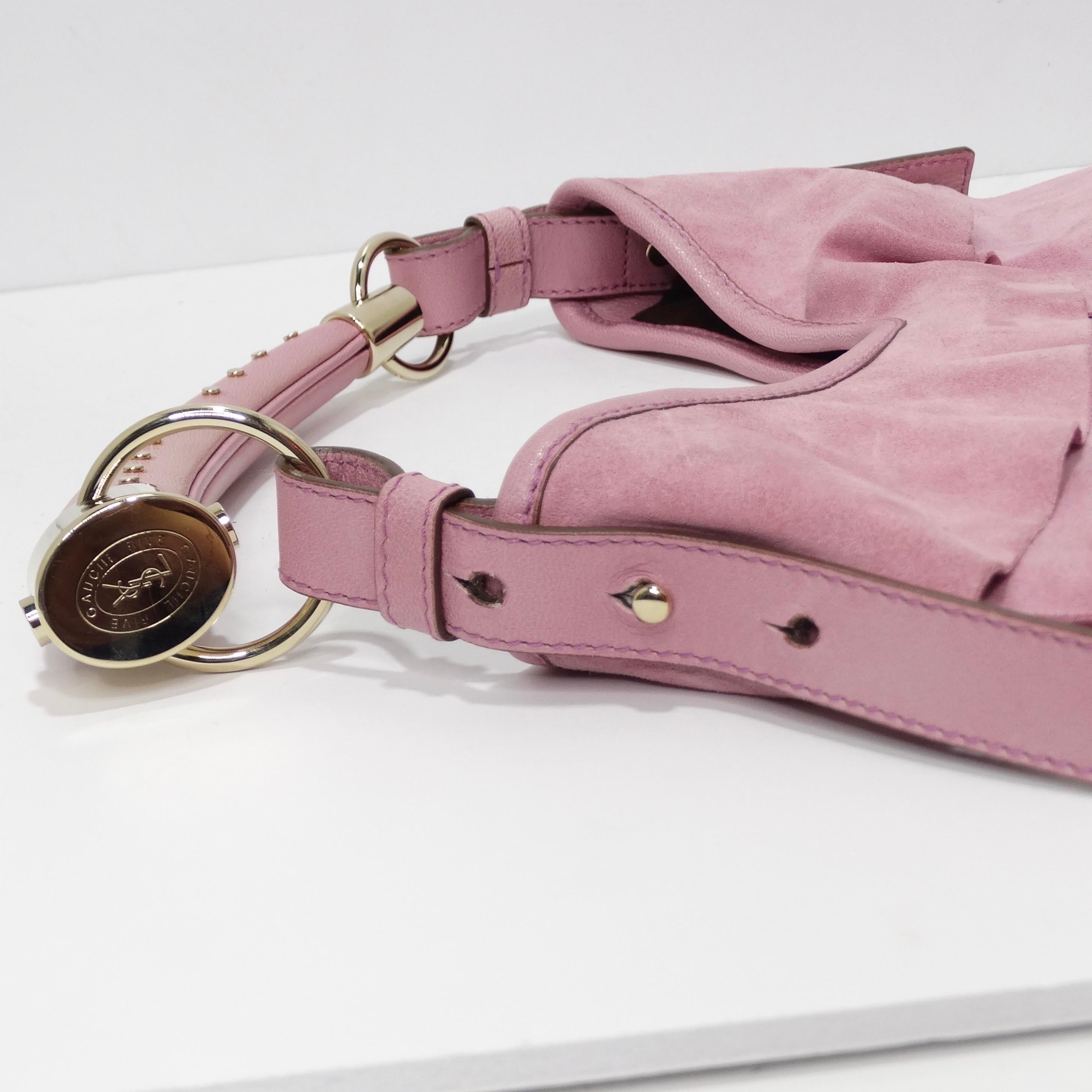 Vintage Tom Ford for Yves Saint Laurent Pink Suede Saint Tropez Handbag 4