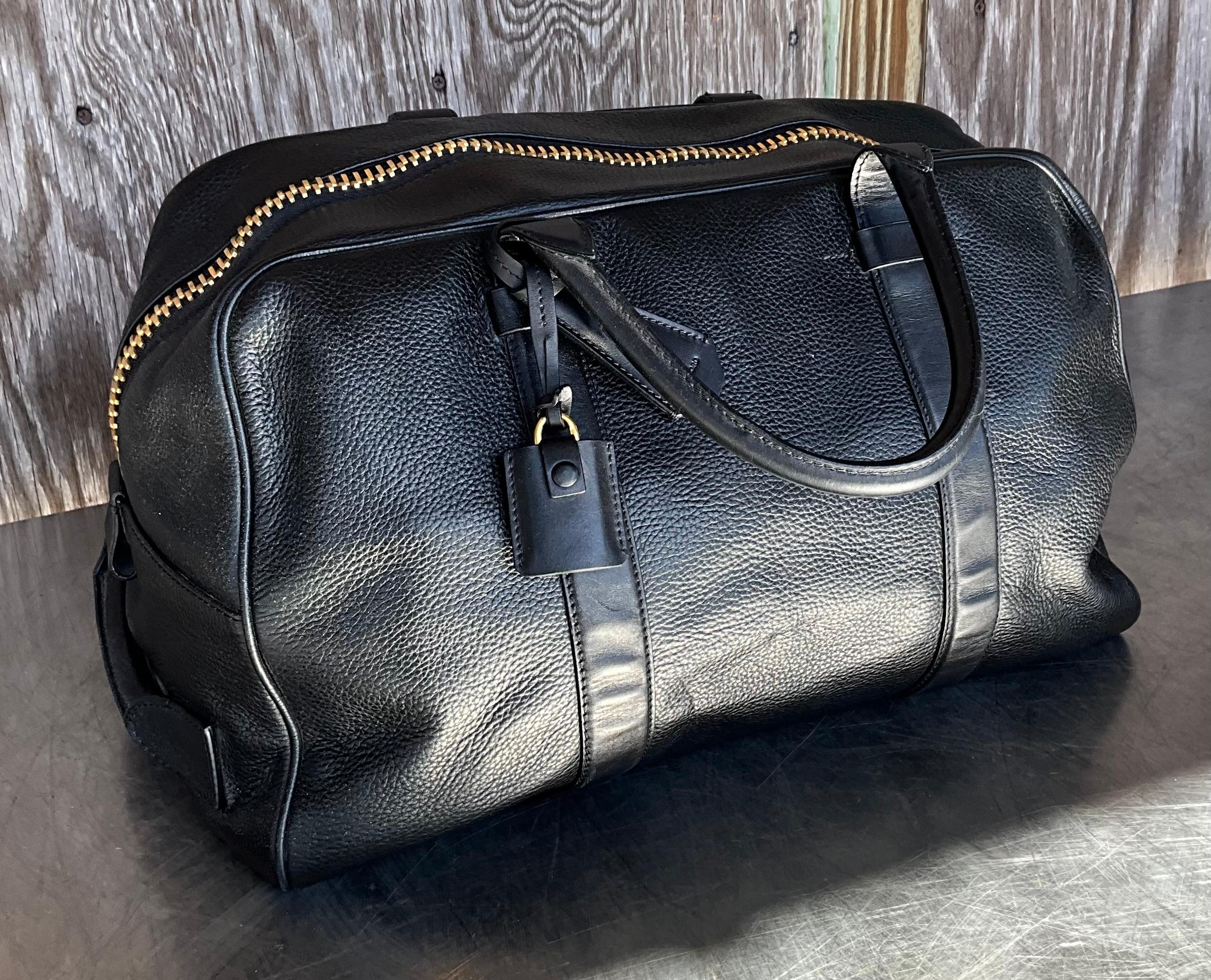 Women's or Men's Vintage Tom Ford Leather Travel Bag For Sale