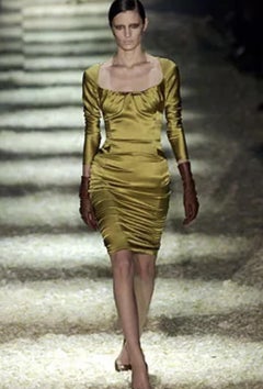 Vintage Tom Ford x Gucci F/W 2003 Runway Silk Stretch Cocktail Dress It 42 US 6