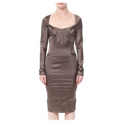 Vintage Tom Ford x Gucci F/W 2003 Runway Silk Stretch Cocktail Dress It 42 US 6