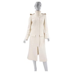 Cappotto d'archivio vintage Tom Ford x Gucci Autunno/Inverno 2003, in lana e cashmere bianchi, taglia It 42 - US 6