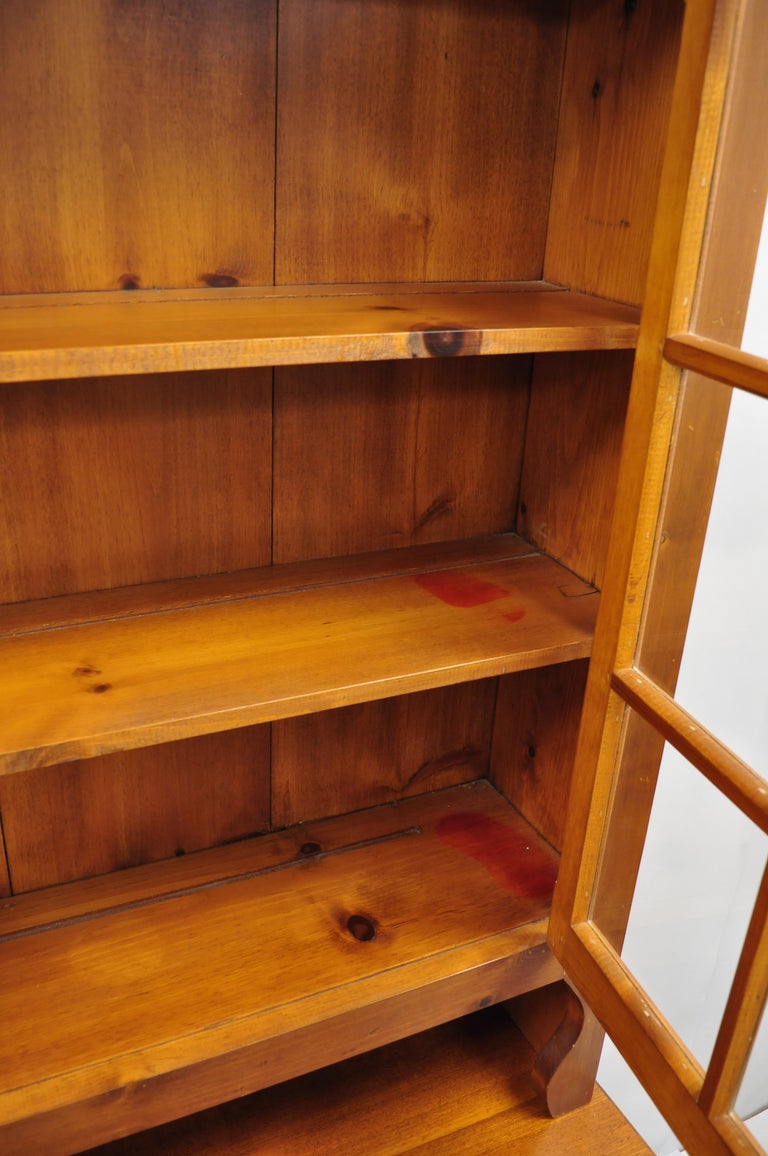 Vintage Tom Seely Pine Wood Step Back Hutch Cupboard China Cabinet at 1stdibs