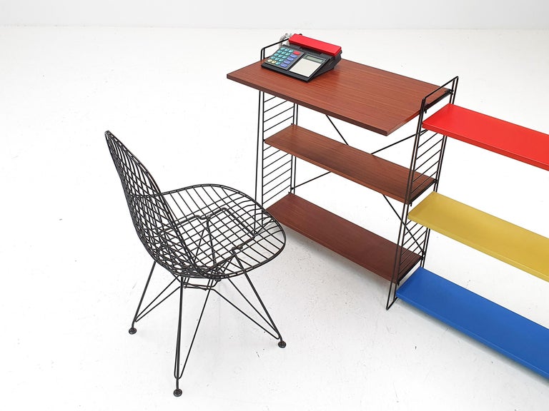 Vintage Tomado Freestanding Shelving with Desk Shelf, A. Dekker, 1950s