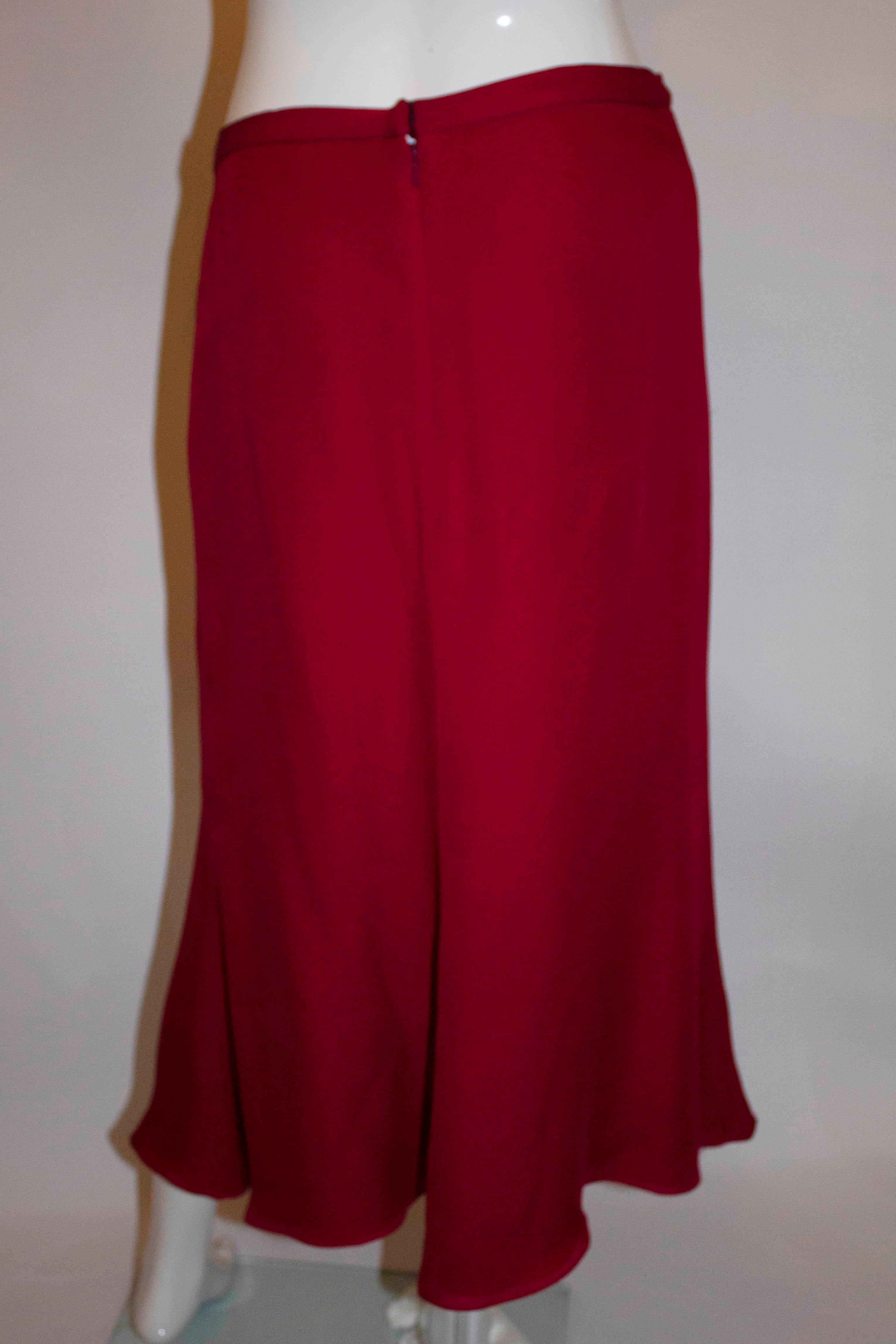 Red Vintage Tomasz Starzewski Couture Silk Skirt and Evening Top For Sale
