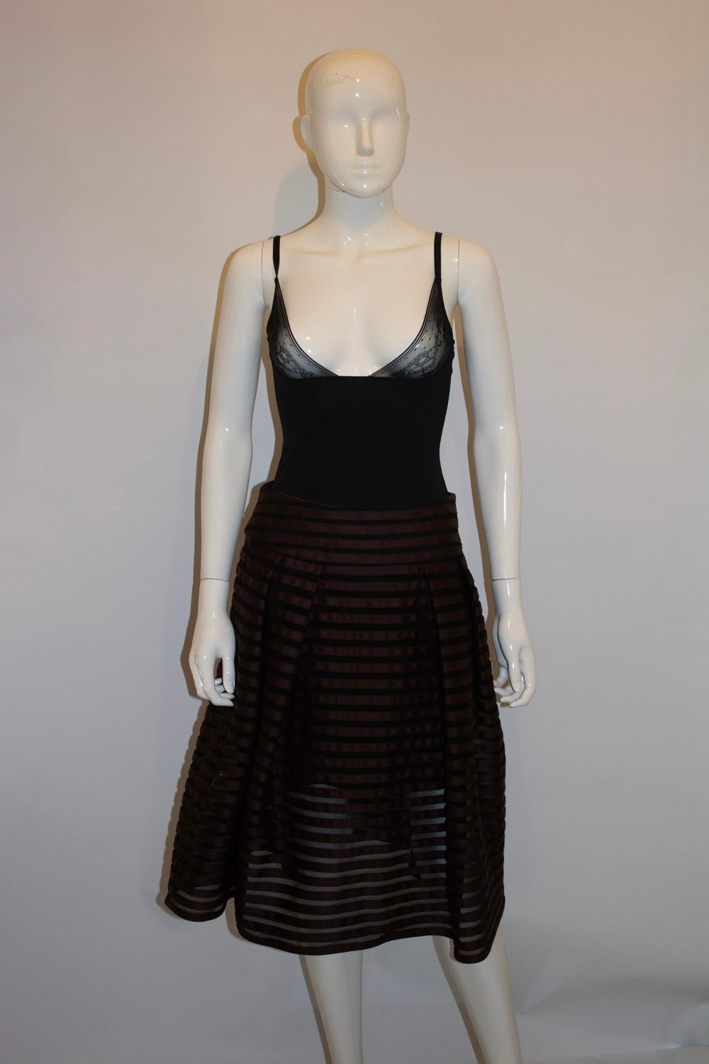 Donna Gonna vintage di Tomasz Starzewski in marrone e nero in vendita