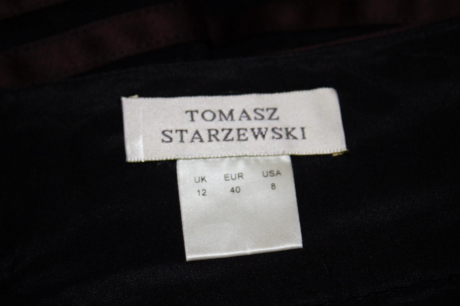Gonna vintage di Tomasz Starzewski in marrone e nero in vendita 2