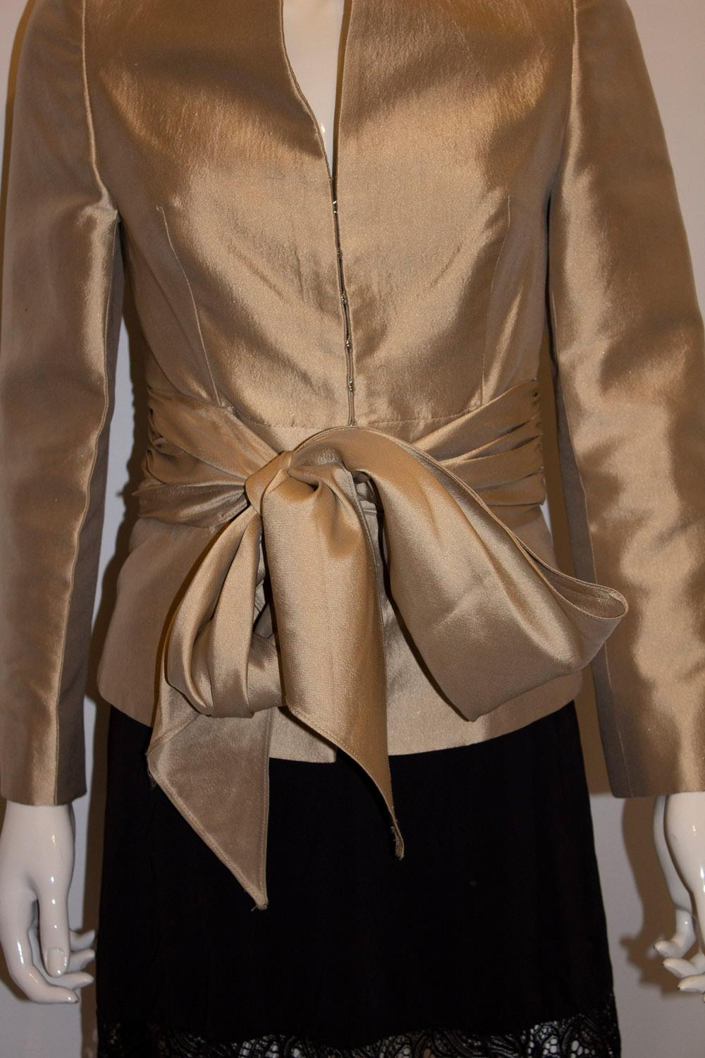 Vintage Tomasz Starzewski Soft Gold Evening Jacket In Good Condition For Sale In London, GB