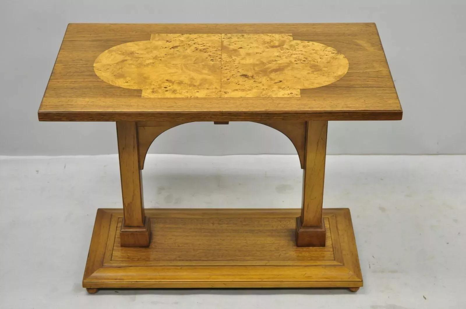 Mesa auxiliar Vintage Tomlinson Burl Walnut Mid Century Modern Art Deco en venta 1