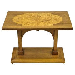 Mesa auxiliar Vintage Tomlinson Burl Walnut Mid Century Modern Art Deco