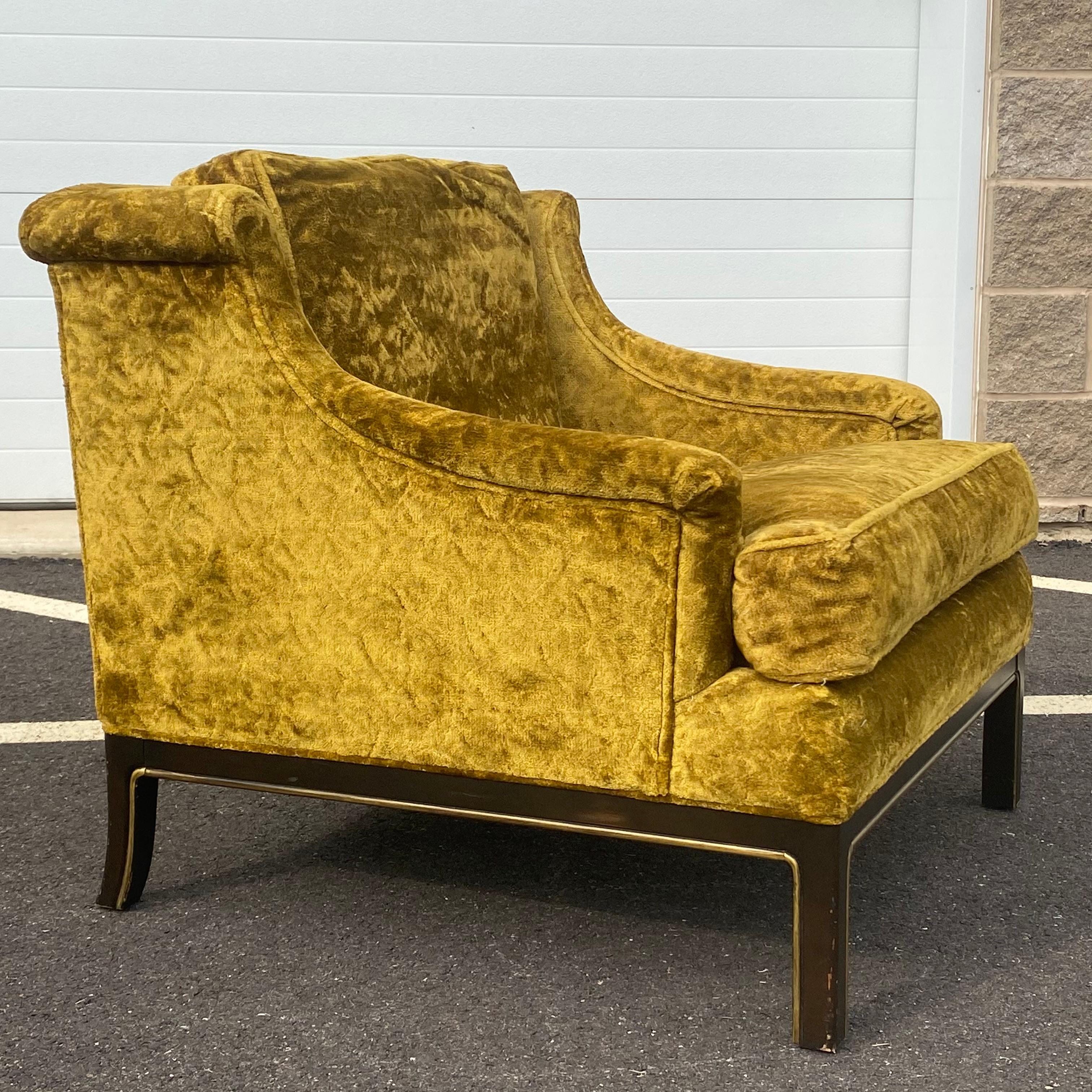 Vintage Tomlinson Hollywood Regency Crushed Velvet Lounge Chair 3