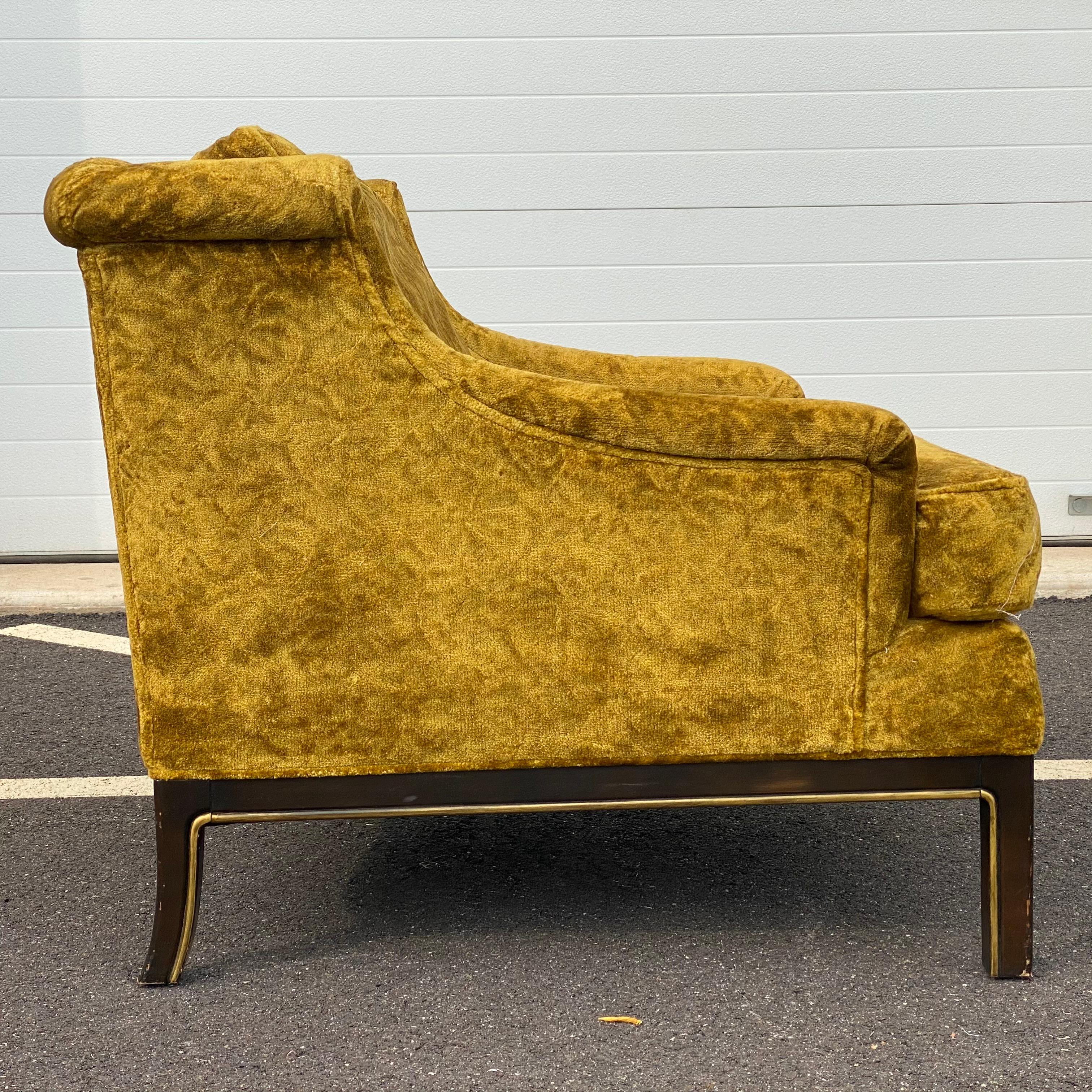 American Vintage Tomlinson Hollywood Regency Crushed Velvet Lounge Chair