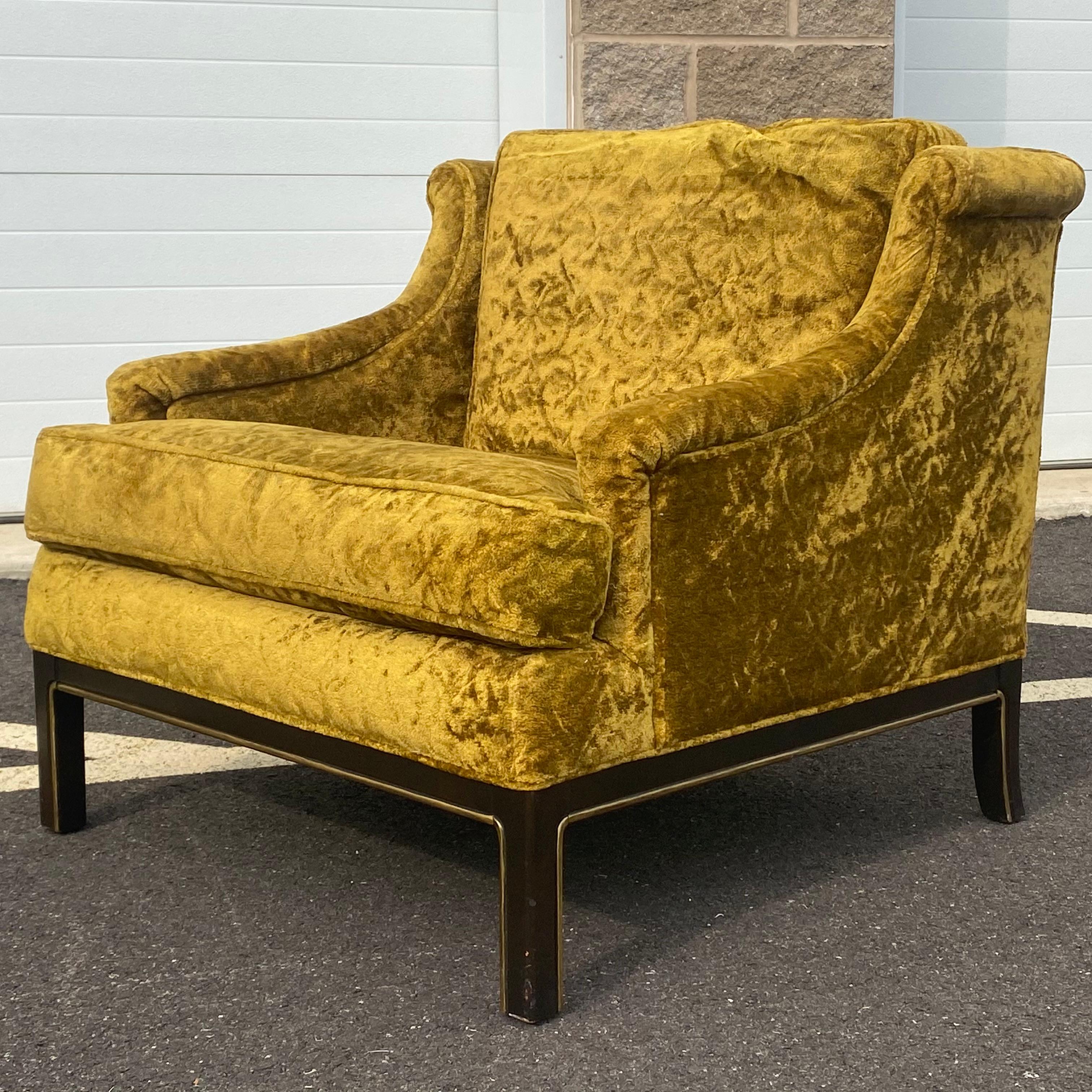 Vintage Tomlinson Hollywood Regency Crushed Velvet Lounge Chair 2