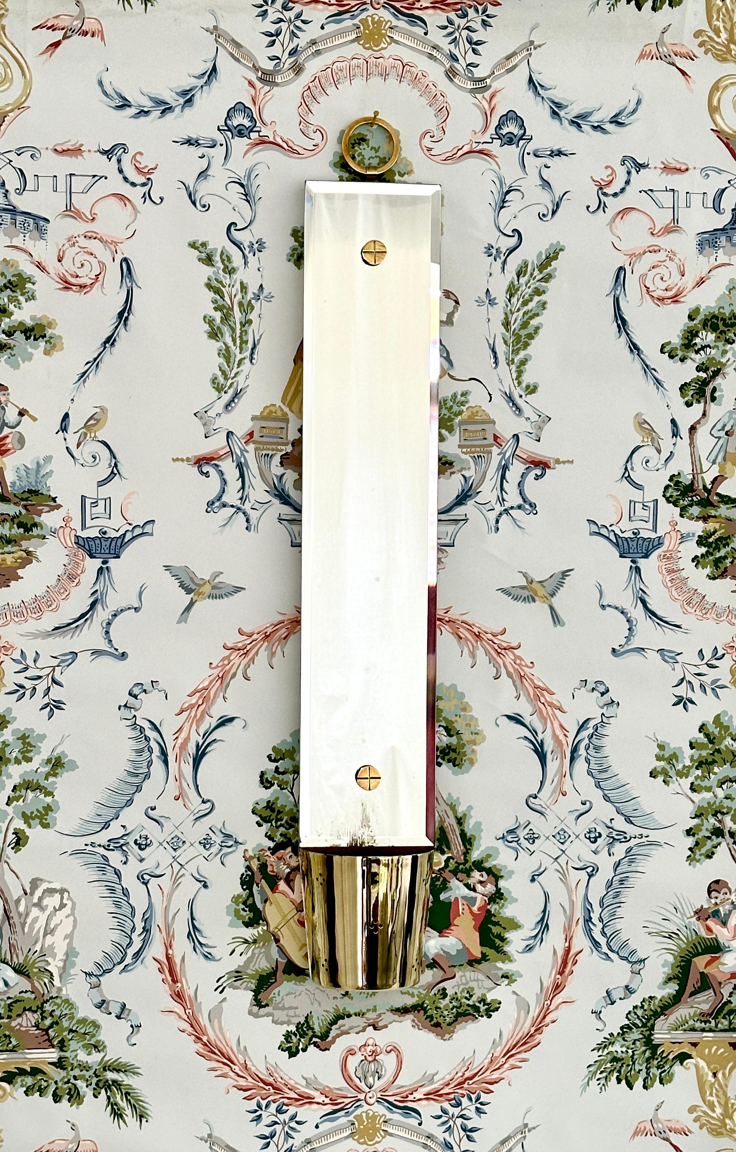 Mid-Century Modern Applique murale vintage Tommi Parzinger à miroir biseauté avec jardinière pour Dorlyn en vente