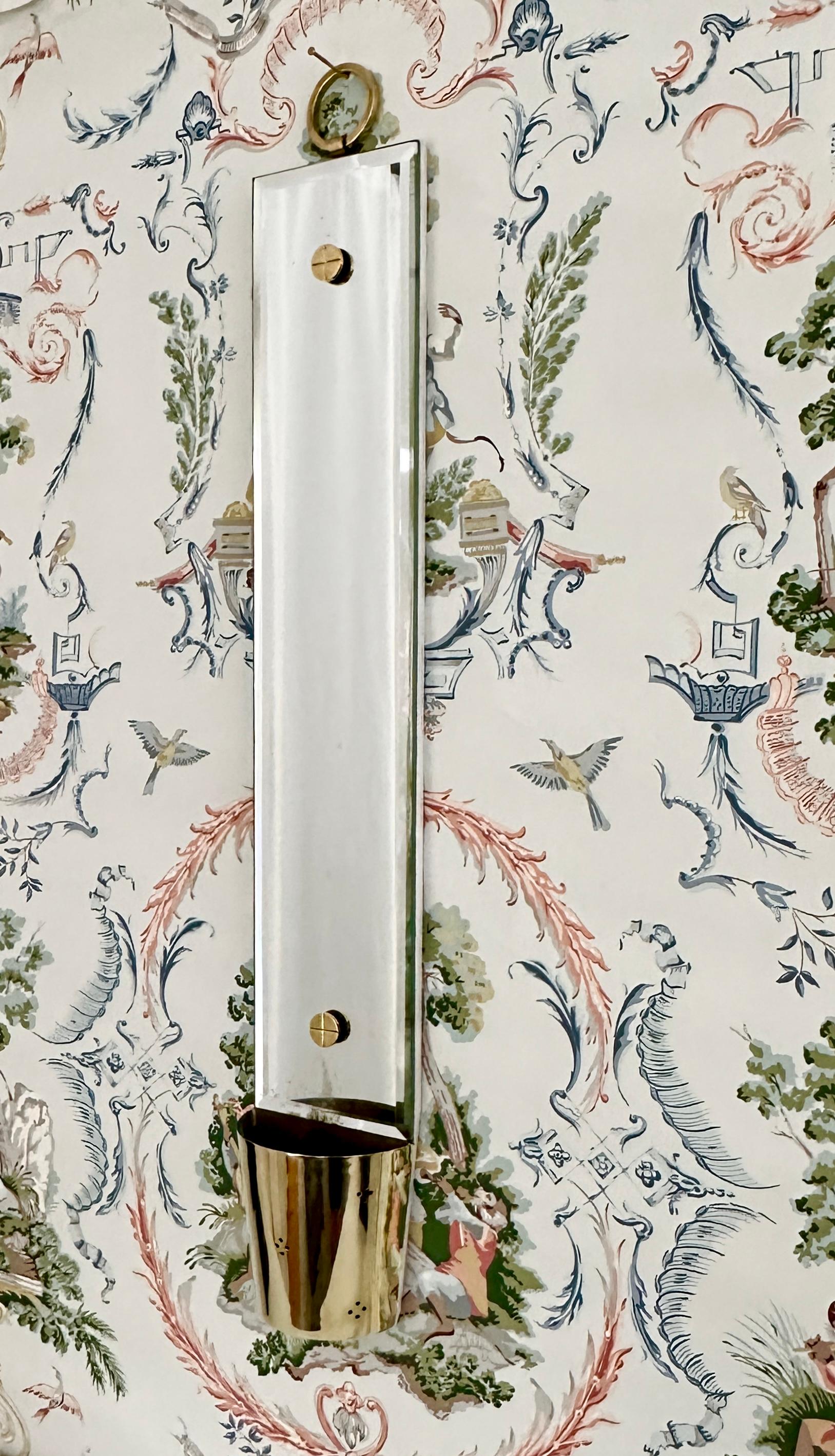 Américain Applique murale vintage Tommi Parzinger à miroir biseauté avec jardinière pour Dorlyn en vente