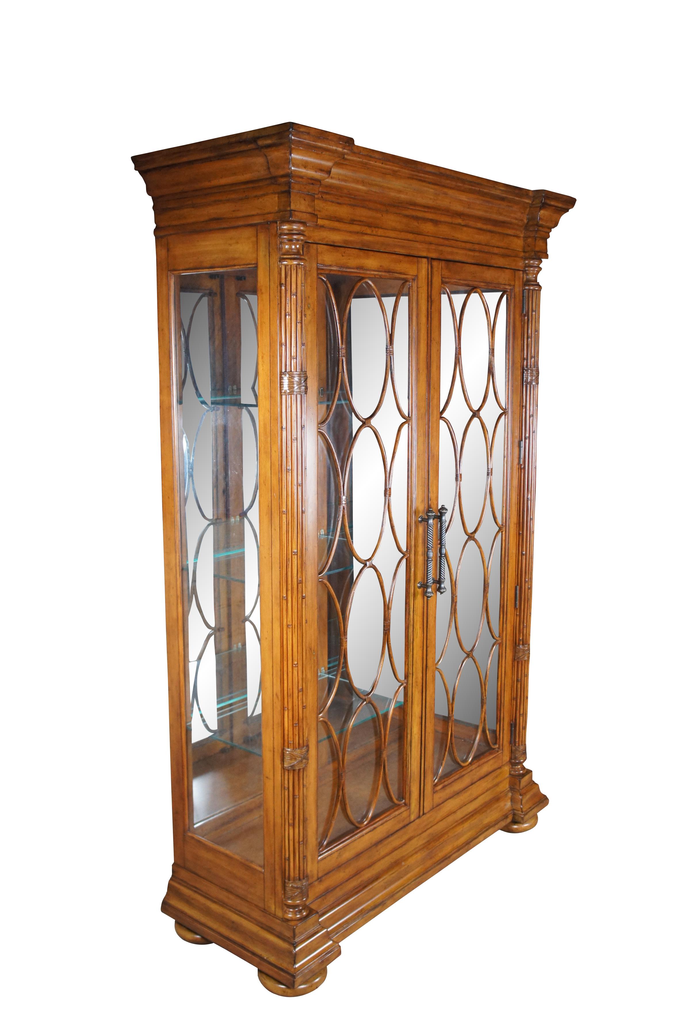 Bohemian Vintage Tommy Bahama Maple Island Estate Mariana Display Curio China Cabinet 87