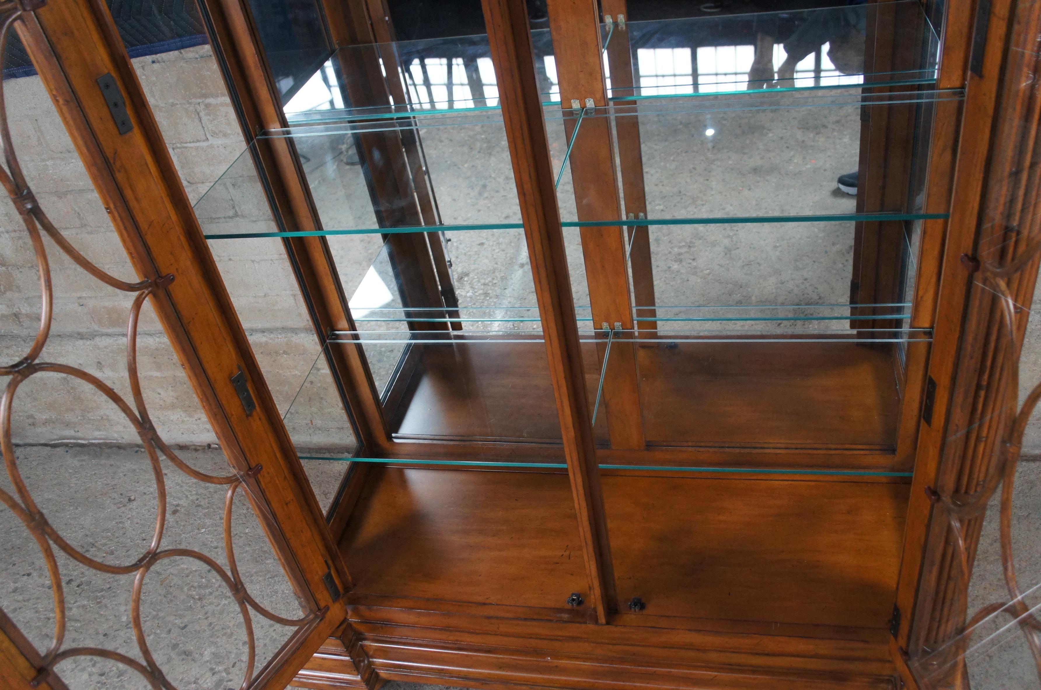 Glass Vintage Tommy Bahama Maple Island Estate Mariana Display Curio China Cabinet 87