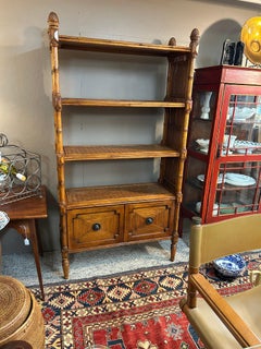 Vintage Tommy Bahama Rattan Bamboo & Wood Bookcase