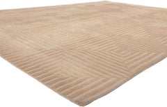 Vintage Tonal Tibetan High-Low Rug, Subtle Shibui Meets Sublime Simplicity