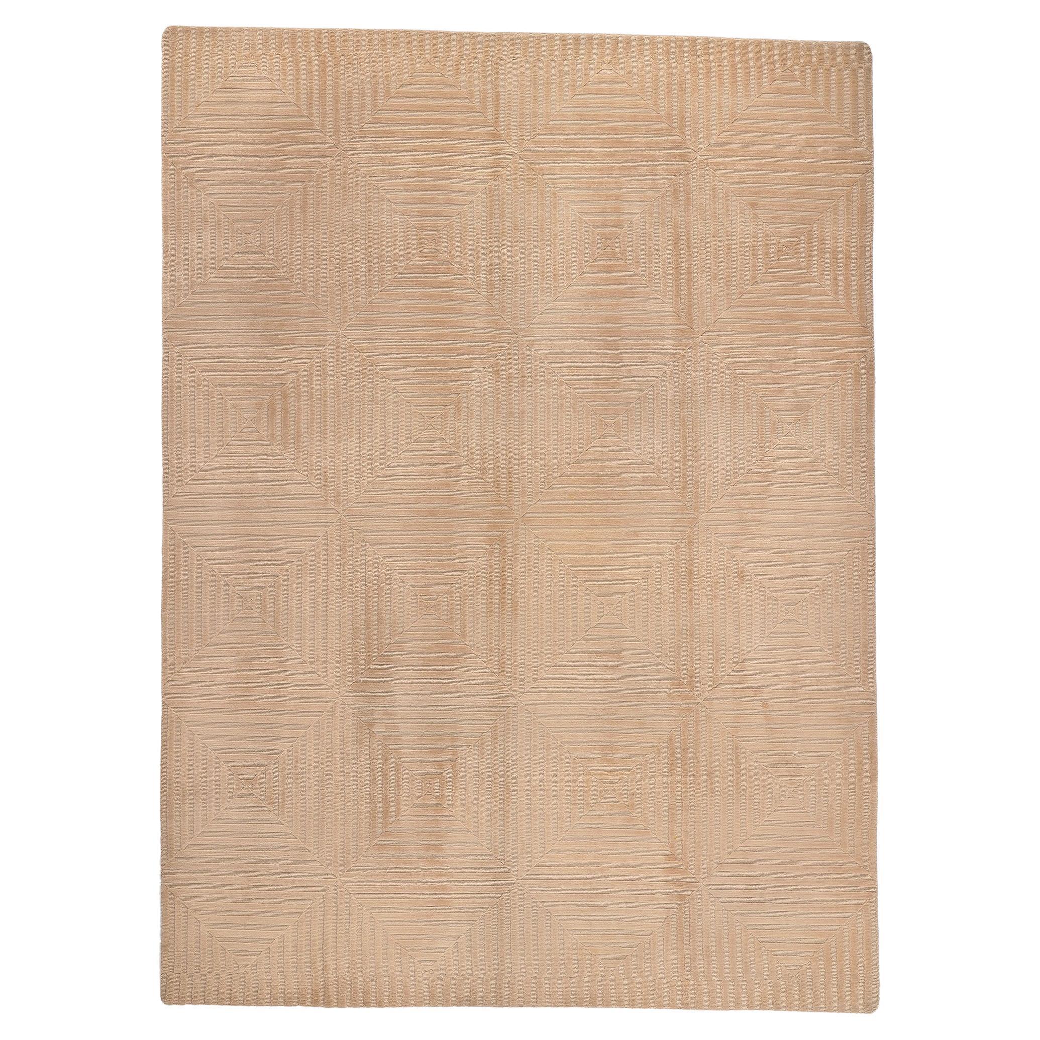 Vintage Tonal Tibetan High-Low Rug, Subtle Shibui Meets Sublime Simplicity