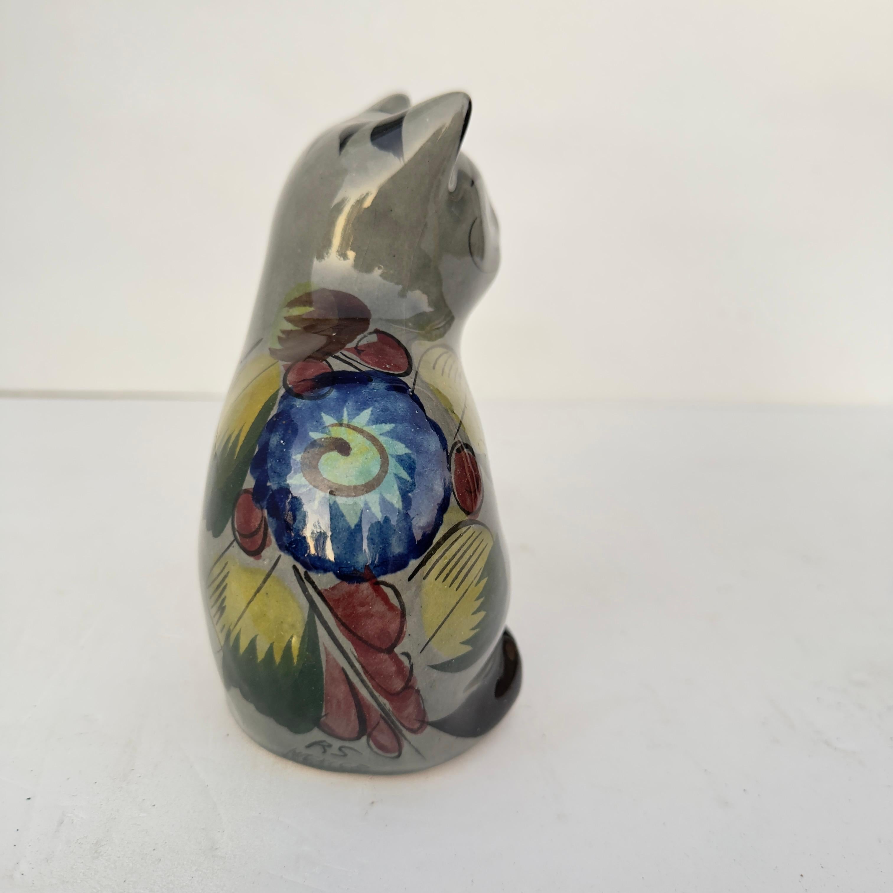 Folk Art Vintage Tonala Cat Ceramic Figurine