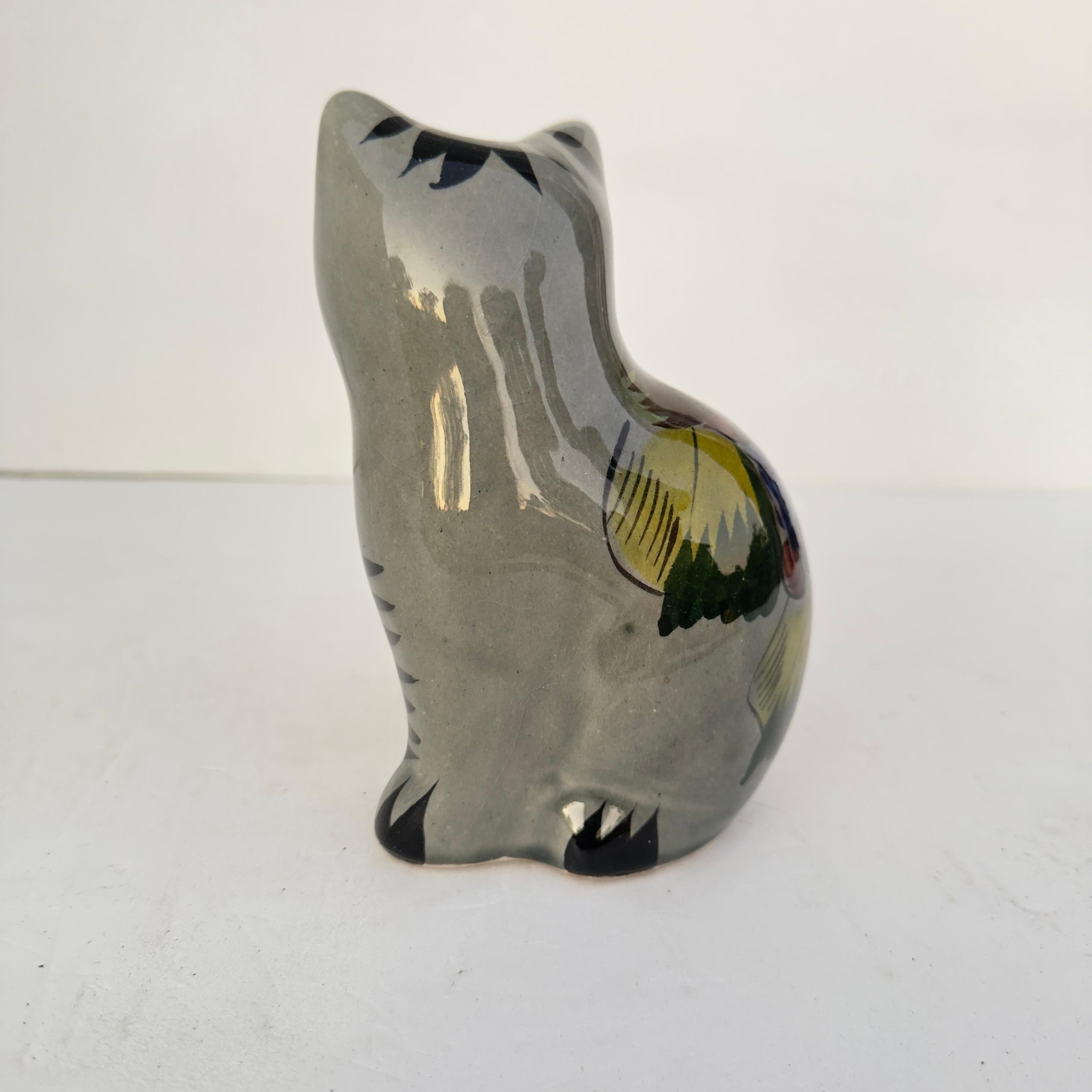 Mexican Vintage Tonala Cat Ceramic Figurine