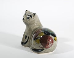 Vintage Tonala Mexico Pottery Cat, Hand Painted