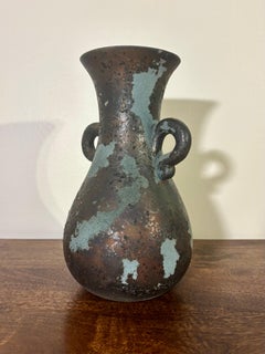 Vintage Tony Evans Blueberry Raku Vase - American Studio Pottery Signed