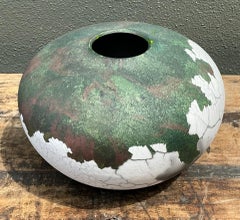 Vintage Tony Evans Crackle Glaze Ceramic Vase