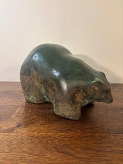 Vintage Tony Evans Raku Ceramic Bear Sculpture - Signed Studio