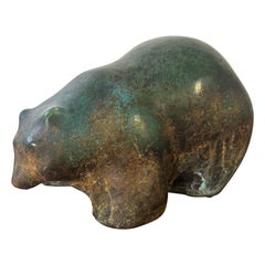 Vintage Tony Evans Raku Ceramic Bear Sculpture - Signed Studio