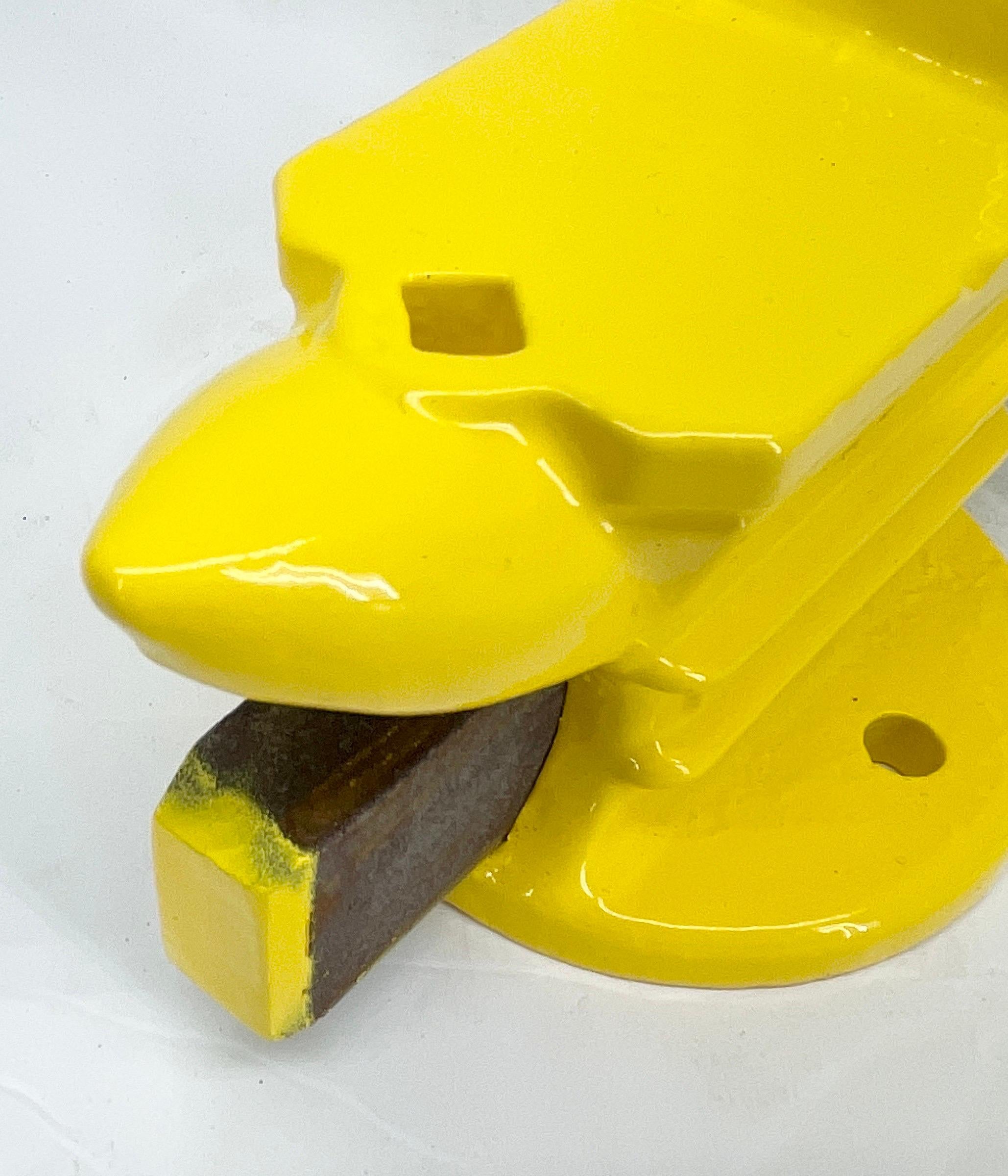Vintage Tool Vice, Powder Coated Bright Yellow Desk Accessory For Sale 1