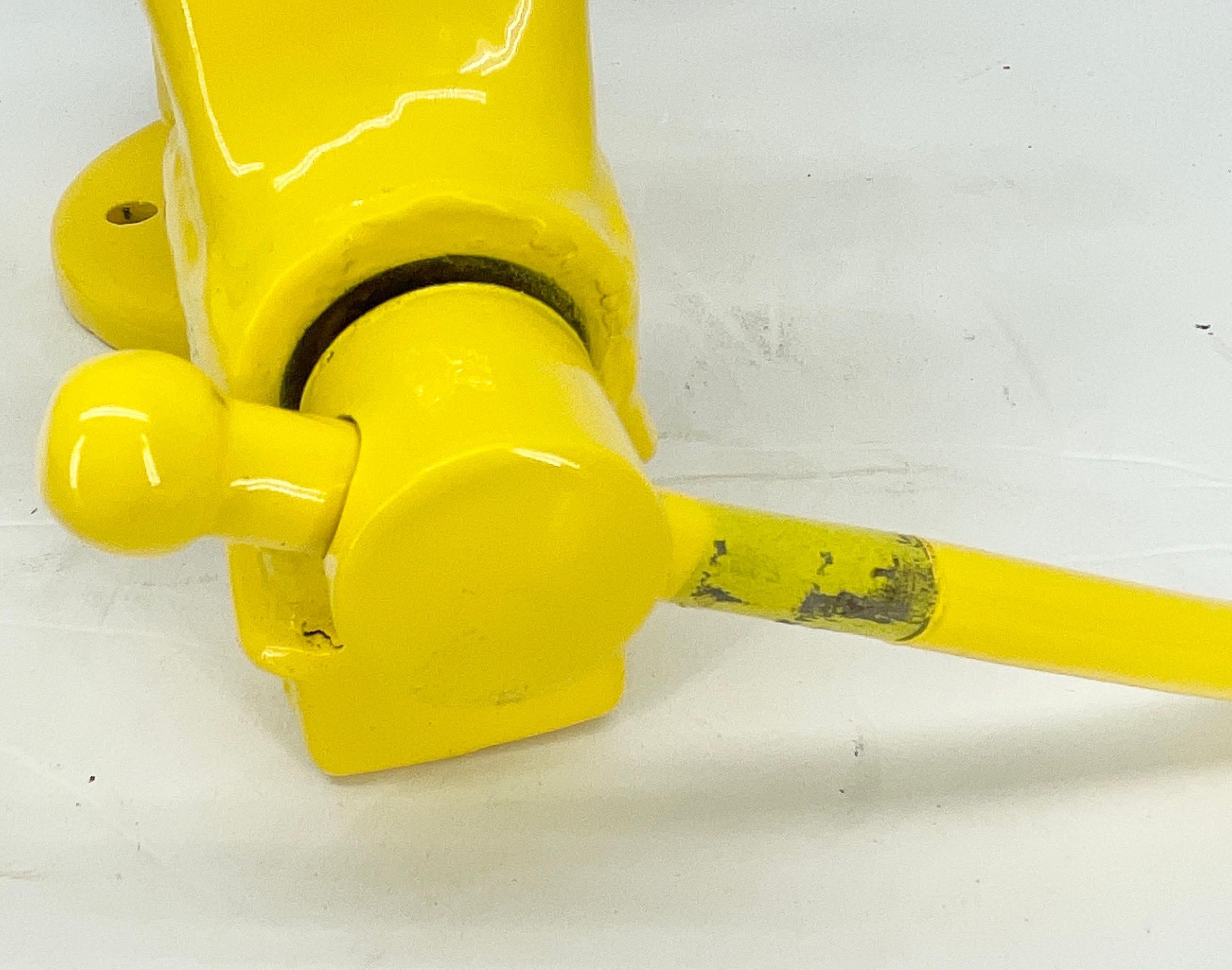 Vintage Tool Vice, Powder Coated Bright Yellow Desk Accessory For Sale 8