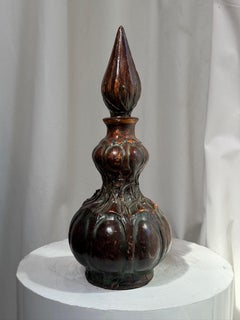 Vintage Tooled Leather Genie Liquor Decanter with Stopper – Made in Italy