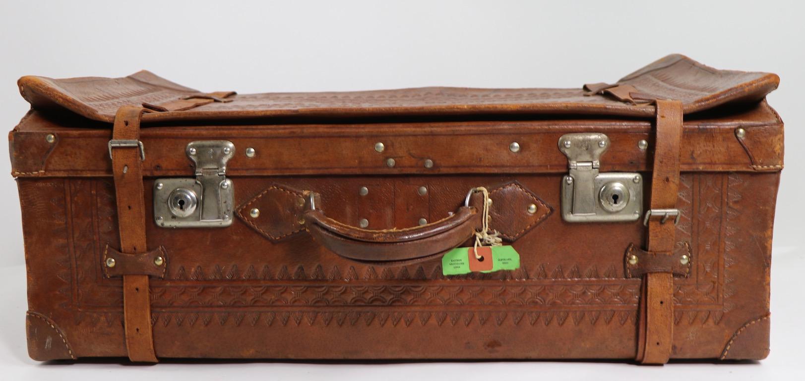 antique leather suitcase