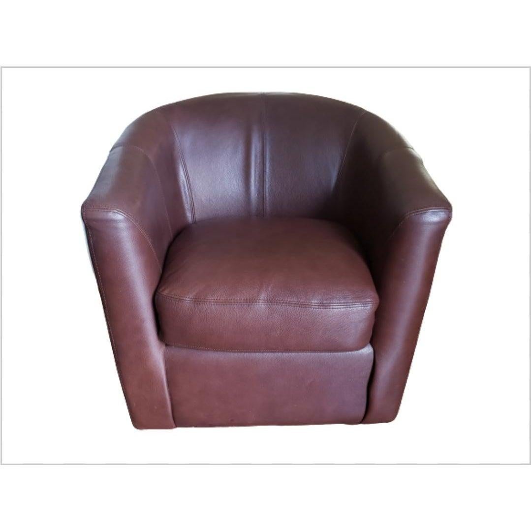 Paint Vintage Top Grain Leather 360° Swivel Club Chair by Rapallo Leather