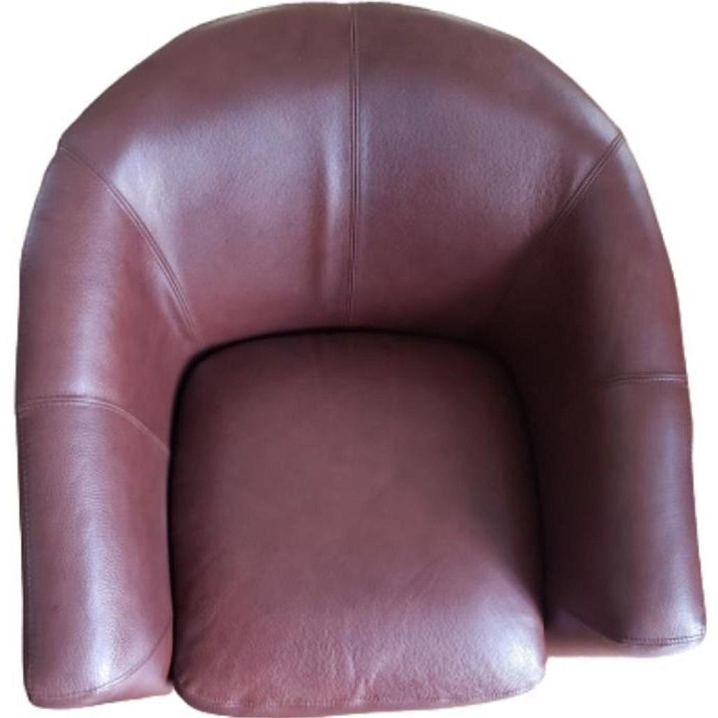 American Vintage Top Grain Leather 360° Swivel Club Chair by Rapallo Leather