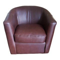 Vintage Top Grain Leather 360° Swivel Club Chair by Rapallo Leather