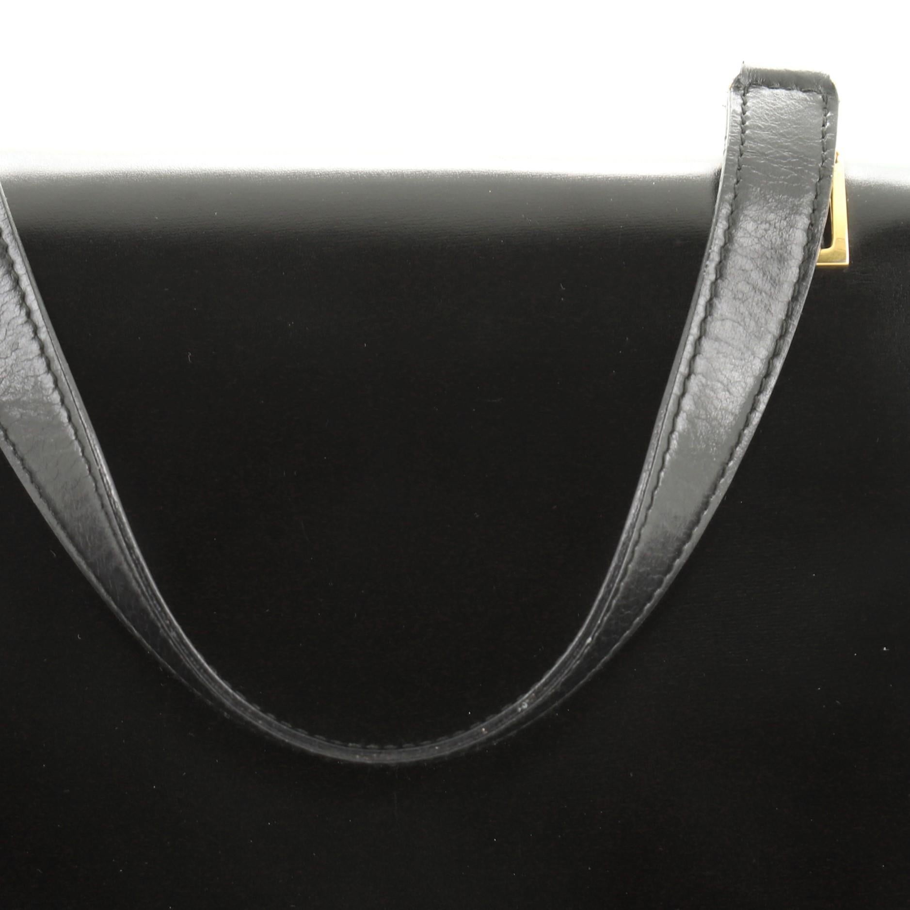 Vintage Top Handle Flap Bag Leather Medium 3