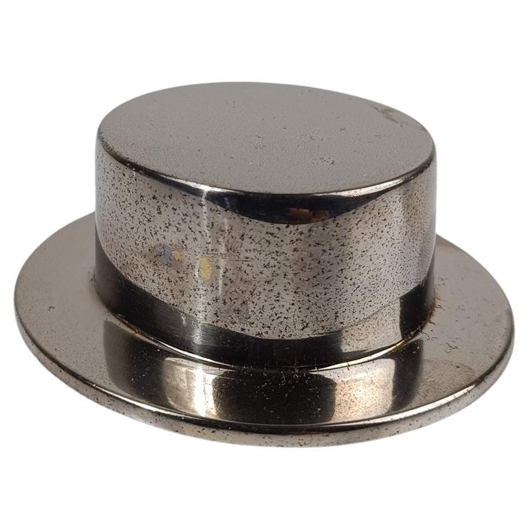 Vintage Top Hat Flaschenöffner aus versilbertem Messing Metall 70er Jahre