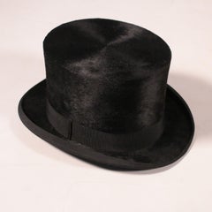 Vintage Top Hat with Hat Box, 1890s-1910s