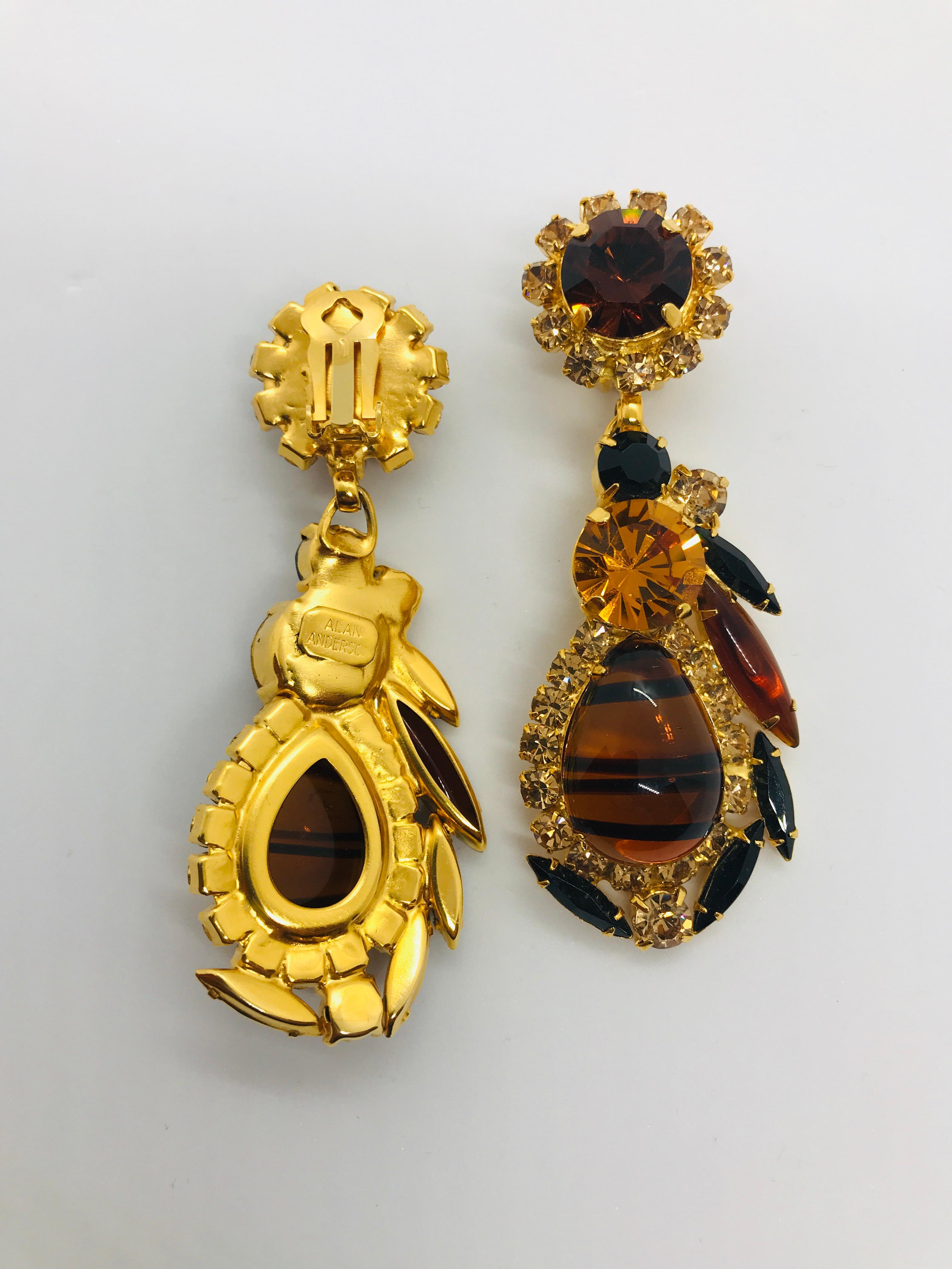 Vintage Topaz Austrian Crystal and Czech 