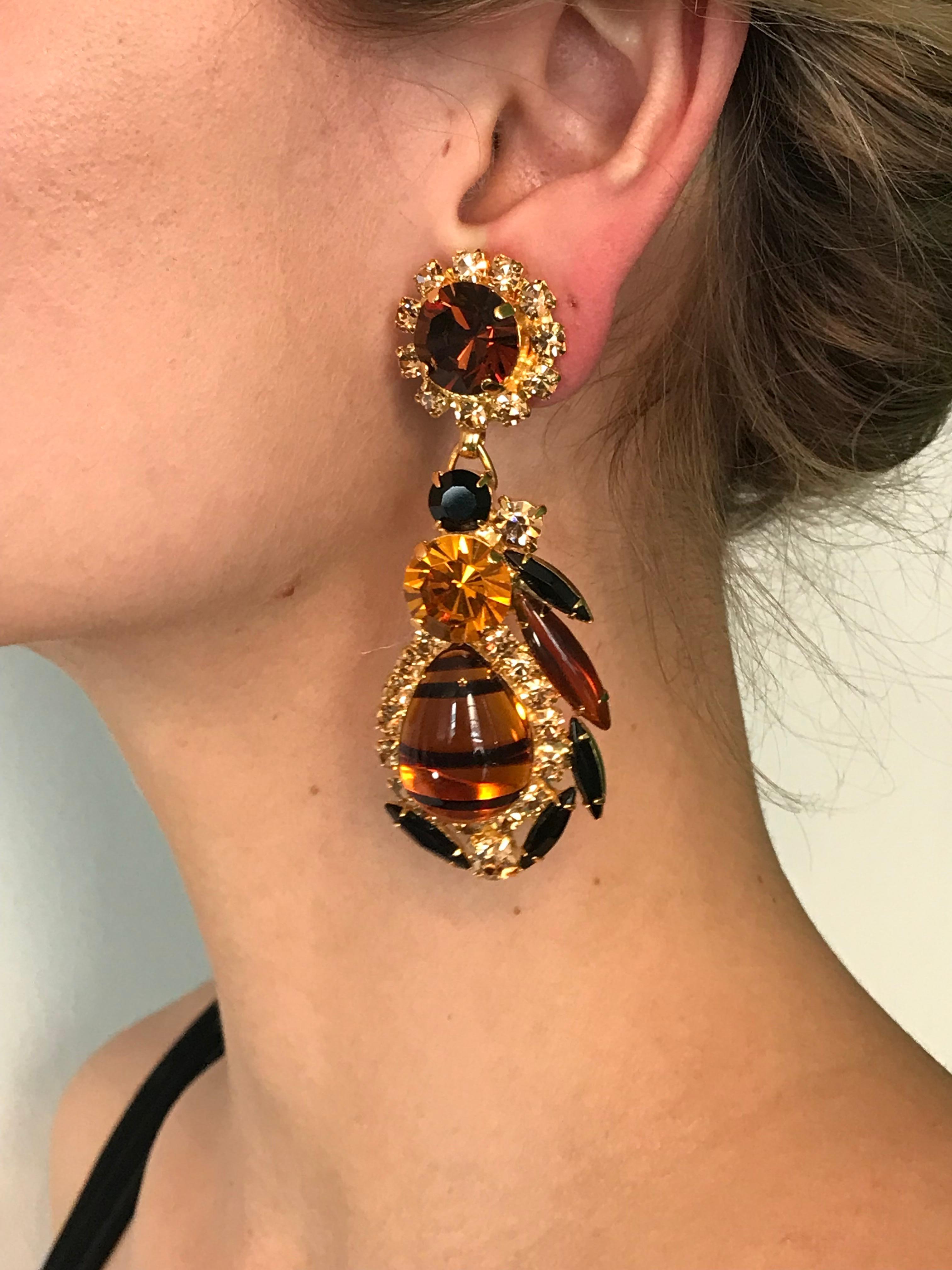 Women's Vintage Topaz Austrian Crystal and Czech 