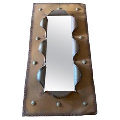 Vintage Torch-Cut Metal Mirror Wall Sculpture, Mexico City, 1970's
