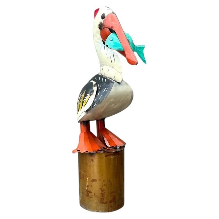 Vintage Torch Cut Metal Pelican