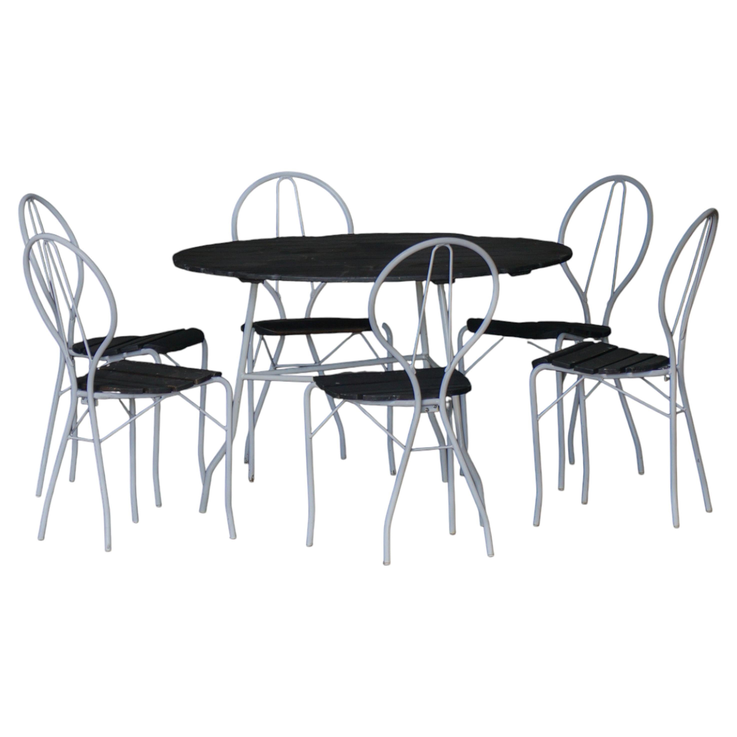 Vintage Tore Ahlsén "Pia" Garten-Set, Tisch & 6 Stühle, schwedisch modern, 1990er Jahre im Angebot