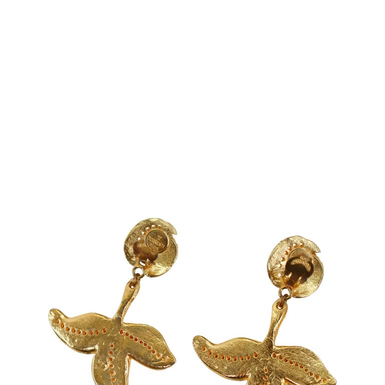 Vintage ILTorrente Paris Gold Tone Dangling Earrings Circa 1980s For Sale 2