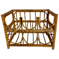 Vintage Tortoise Bamboo 6 Bottle Wine Rack