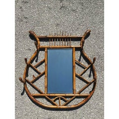 Vintage Tortoise Bamboo Hall Mirror