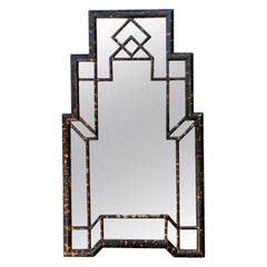 Specchio tartaruga vintage in bambù