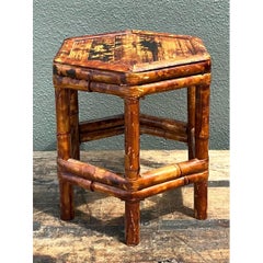 Vintage Tortoise Bamboo Orchid Stand